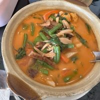 Mock ‘duck’ red curry   at Vegan Center Cafe in Vientiane