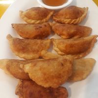 Curry puffs at Vegan Center Cafe in Vientiane