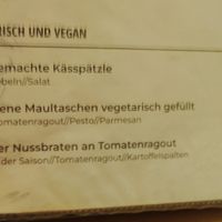 Vegetarische/vegane Speisekarte at Gaststätte in Oderwitz