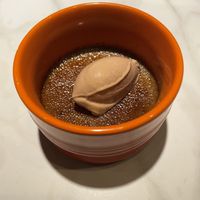 Chocolate Crème brûlée  at Xavier Pellicer in Barcelona