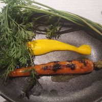 Zanahoria y puré de zanahoria at Xavier Pellicer in Barcelona