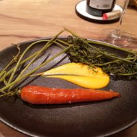 Orange grilled carrot at Xavier Pellicer in Barcelona