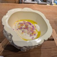 Cauliflower and Olive oil emulsion at Xavier Pellicer in Barcelona