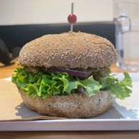 Vegan fallen angel burger at Devil Burger in Queenstown