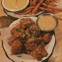 Cauliflower wings and Sweet Potato Fries at Venetian Hotel - Black Tap in Las Vegas