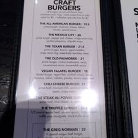 Menu burgers at Venetian Hotel - Black Tap in Las Vegas