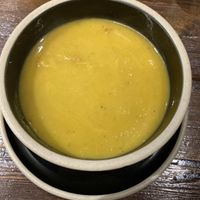 Soup as a starter - pumpkin and ginger  at Don Vegan in Quebec