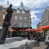 Don Don by the fountain!  at Don Vegan in Quebec