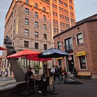 Outside seating at Don Vegan in Quebec