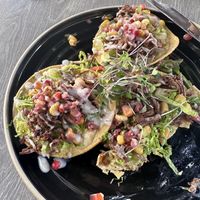 The tostadas (partially eaten- sorry!)  at Don Vegan in Quebec