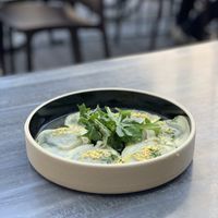 Spinach and nut cheese ravioli  at Don Vegan in Quebec