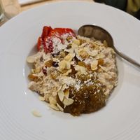Oatmeal with coconut milk at Erti Kava in Tbilisi