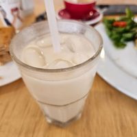 Cold brew tea with coconut milk at Erti Kava in Tbilisi