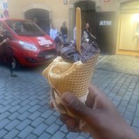 Dark chocolate and salted peanut   at Creme de la Creme - Zmrzlinový Salon  in Prague