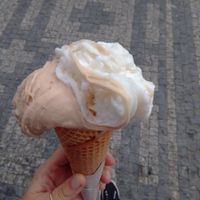 Vegan coconut and walnut medium sized cone. at Creme de la Creme - Zmrzlinový Salon  in Prague