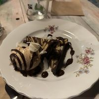 Mosaic pie with hazelnut ice cream  at Pernera in Patmos