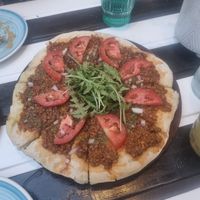 Turkish pizza with mince at Pernera in Patmos