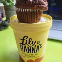 Amazing ice cream and muffin at Pernera in Patmos