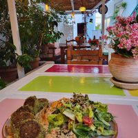 Falafel platter at Pernera in Patmos