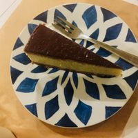 Melon and banana cheesecake with fairtrade chocolate ..sooooooo good! at Pernera in Patmos