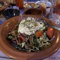 Green salad in raw vegan version at Pernera in Patmos