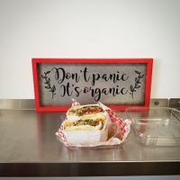 "Don't panic, it's organic!" If you like taking pictures of your food for instagram, be sure to include this framed picture! at 2nd Healthy Eatery in Bellflower