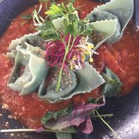 Spirulina truffle ravioli  at Vevay Kitchen in Frankfurt