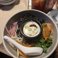 Buddha rice bowl (they brought out the tofu chunks after a few minutes)  at Dorshi in Bridport