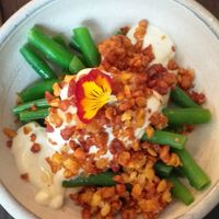 Beans with tofu mousses at Dorshi in Bridport