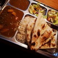Peas, Potatoes, Naan and Rice at Badshah in Hamburg