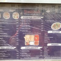 Great menu at Badshah in Hamburg