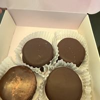 Orange and chocolate alfajor  at Em Vegan Sweets in Lima