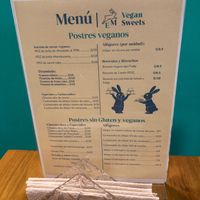 Menu; note that they have gluten-free sweets at Em Vegan Sweets in Lima