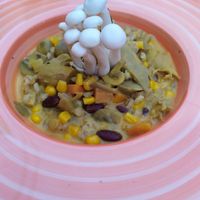 Orzotto with coconut milk and veggies at Pandora Greenbox in Split