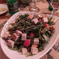 Great "Cleopatra" Caesar salad with (too much) smoked tofu at Pandora Greenbox in Split