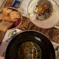 Gazpacho & truffle hummus   at Pandora Greenbox in Split