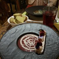 Garlic bread and cucumber coconut gazpacho  at Pandora Greenbox in Split