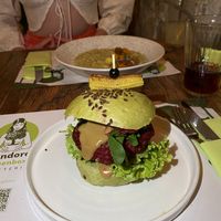 Pandora burger and risotto  at Pandora Greenbox in Split