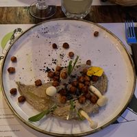 Truffle hummus starter   at Pandora Greenbox in Split