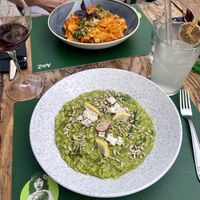 The chard risotto and pasta orchiette.  at Pandora Greenbox in Split