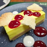 Lemon cake dessert at Pandora Greenbox in Split