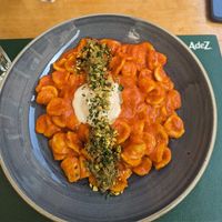 Pasta with pistachios at Pandora Greenbox in Split