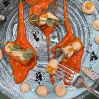 Polenta with aywar  at Pandora Greenbox in Split