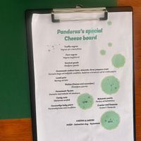 Extra menu, probably not always available, but very good!! at Pandora Greenbox in Split