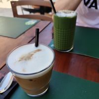 Iced coffee and green smoothie at Pandora Greenbox in Split