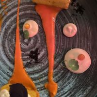 Polenta with sauces   at Pandora Greenbox in Split