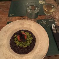 Black rice risottoo  at Pandora Greenbox in Split