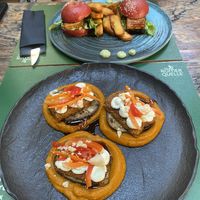 Crispy tempeh and tofu sliders   at Pandora Greenbox in Split