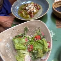 Salad and gnocchi at Pandora Greenbox in Split
