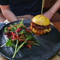 Yummy burger at Pandora Greenbox in Split